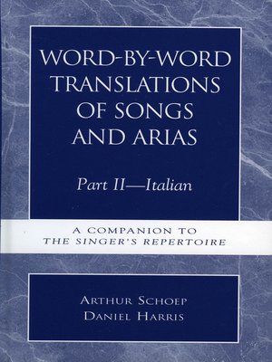 cover image of Word-by-Word Translations of Songs and Arias, Part 2